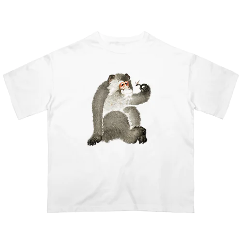 小原古邨　猿と蜻蛉（猿と虫）Ohara Koson / Monkey with insect Oversized T-Shirt