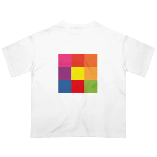 笑う花 - 3×3 のドット絵 オーバーサイズTシャツ