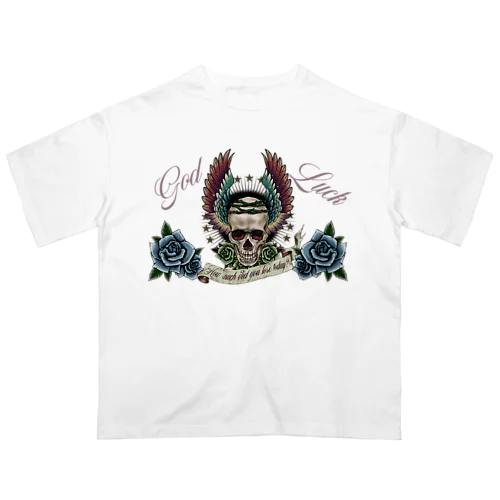 青薔薇スカル💀🌹 オーバーサイズTシャツ