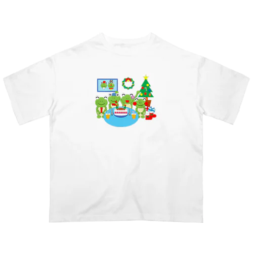 クリスマスパーティのかえるさん オーバーサイズTシャツ