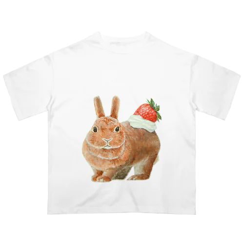 うさぎのクリームいちご乗せ オーバーサイズTシャツ