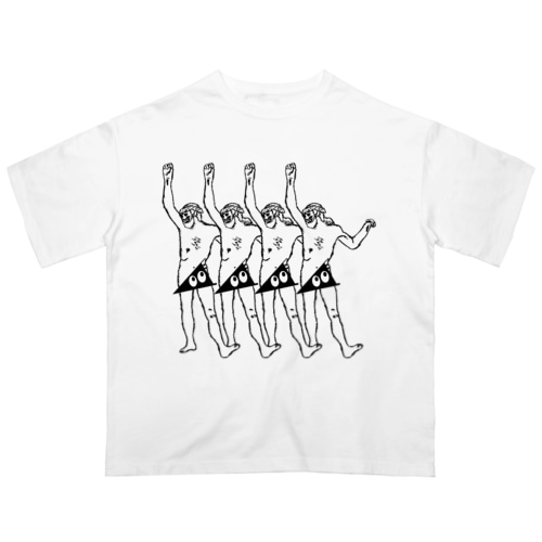 踊るキリスト+局部にはスリスリくん Oversized T-Shirt