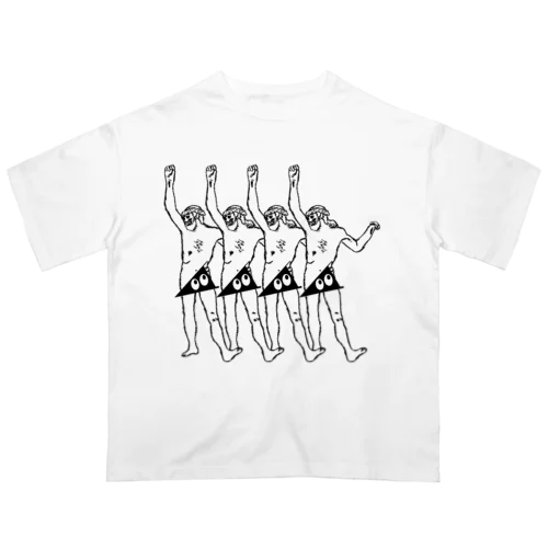 踊るキリスト+局部にはスリスリくん Oversized T-Shirt