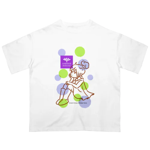 pipi girl_dot 緑_ウエア オーバーサイズTシャツ