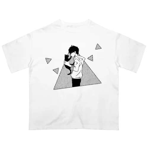 メガネ君と猫ちゃん Oversized T-Shirt