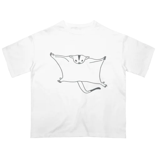 滑空するフクロモモンガ オーバーサイズTシャツ