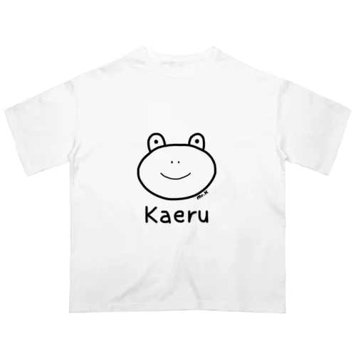 Kaeru (カエル) 黒デザイン オーバーサイズTシャツ