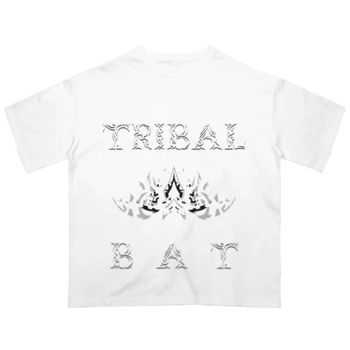 TRIBAL☆BAT LAYERED WHT Oversized T-Shirt