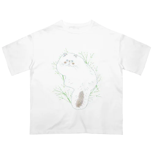 ヒマラヤン かすみ草添え 猫 オーバーサイズTシャツ