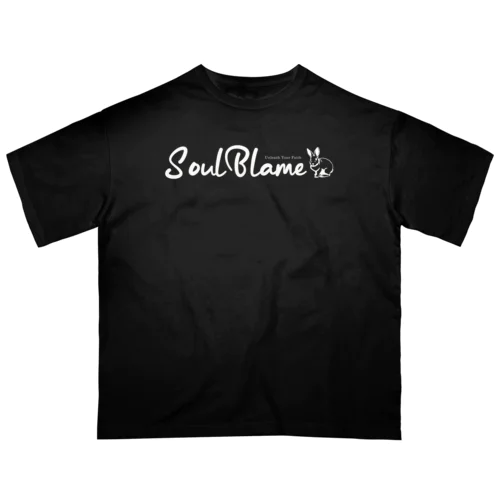 RABBIT LOGO WHITE IN BLACK Oversized T-Shirt