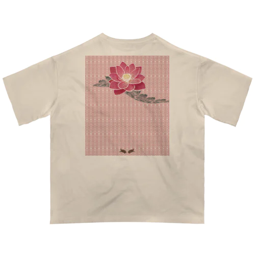 ハスの花と小さくイシガメくん オーバーサイズTシャツ