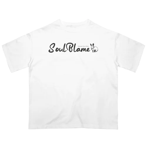 RABBIT LOGO BLACK IN WHITE Oversized T-Shirt