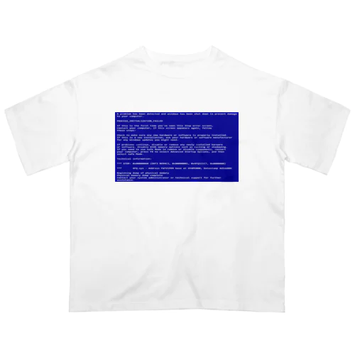 一番コワいヤツ　ブルースクリーン Oversized T-Shirt