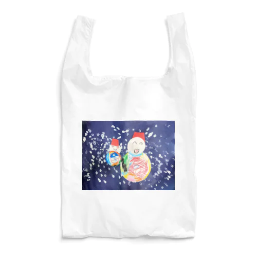 かつて保育園児だった頃に描いた雪だるま Reusable Bag