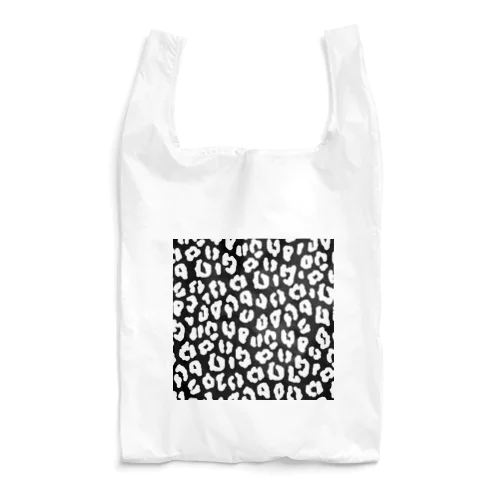 モノトーンヒョウ柄（黒地×白） Reusable Bag