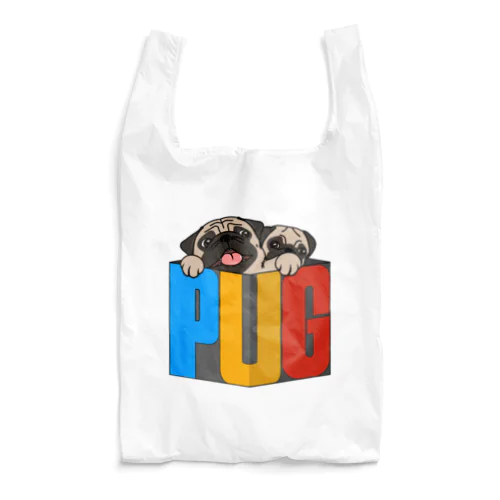 PUG-パグ-ぱぐ　道具箱ならぬパーグ箱から出たい親子パグ グッズ エコバッグ