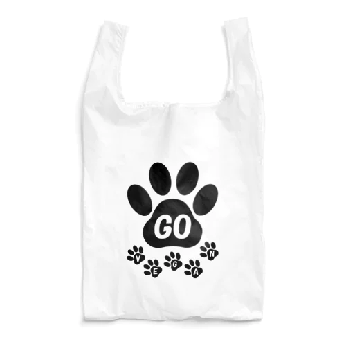 GO VEGAN 肉球２ Reusable Bag