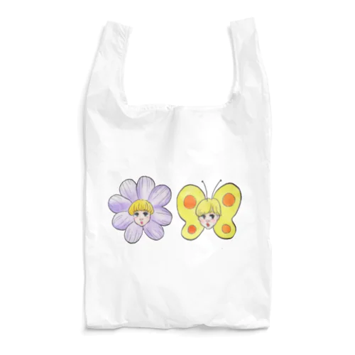 花とちょうちょ Reusable Bag