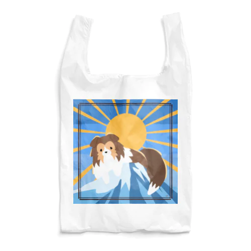 シェルティ×富士山(青) Reusable Bag