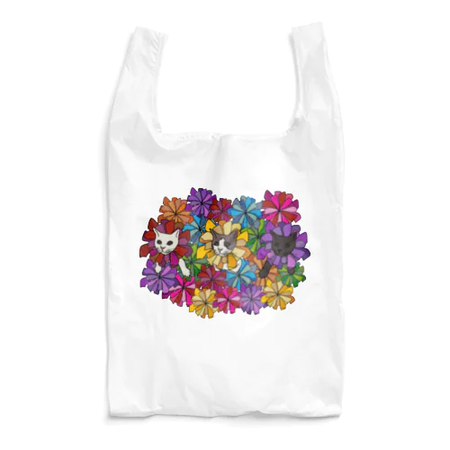 にゃんこ花畑。 Reusable Bag