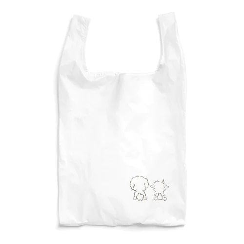 後ろ姿　ぷぷまる　黒線 Reusable Bag