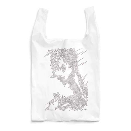横顔 [抽象アート] Reusable Bag