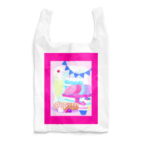 召し上がれ(濃いめピンク) Reusable Bag