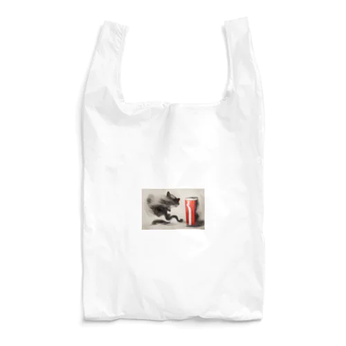 躍動感のある猫とコーラ Reusable Bag