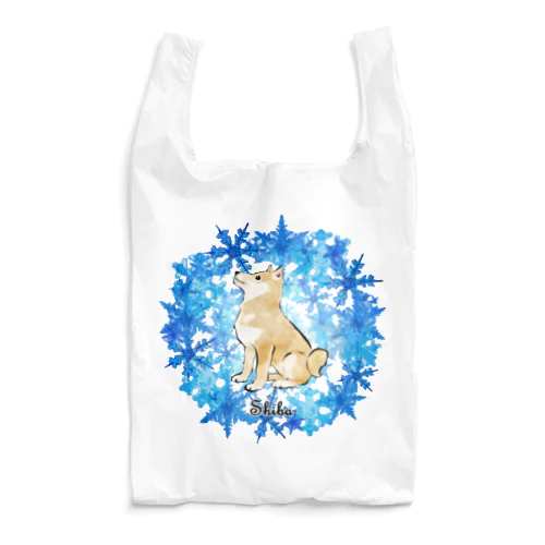 冬のリース　雪の結晶　柴犬 Reusable Bag