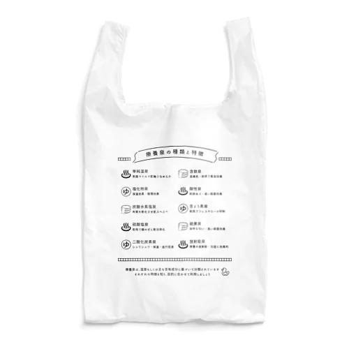 療養泉の種類と特徴（黒） Reusable Bag