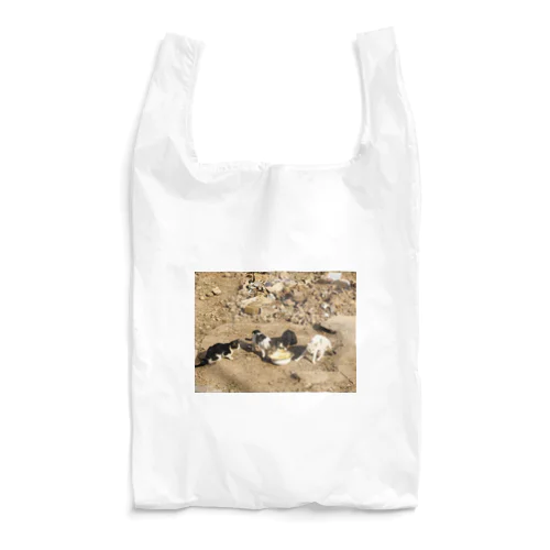 Cats eating spaghetti  Reusable Bag