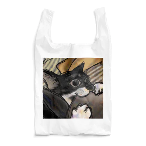 噛み猫にパンチフォロン Reusable Bag