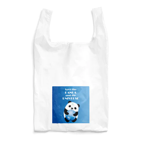 パンダと宇宙を守る blue Reusable Bag