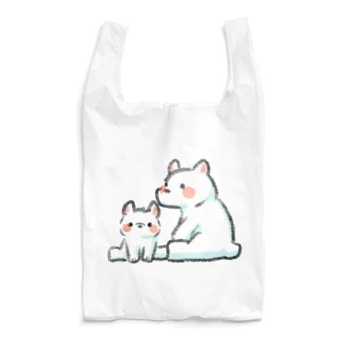 ふわふわシロクマ親子 Reusable Bag