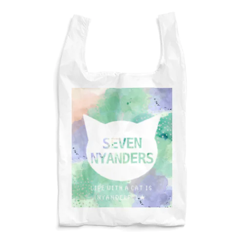 SEVEN NYANDERS シルエットロゴ　Spring Green エコバッグ