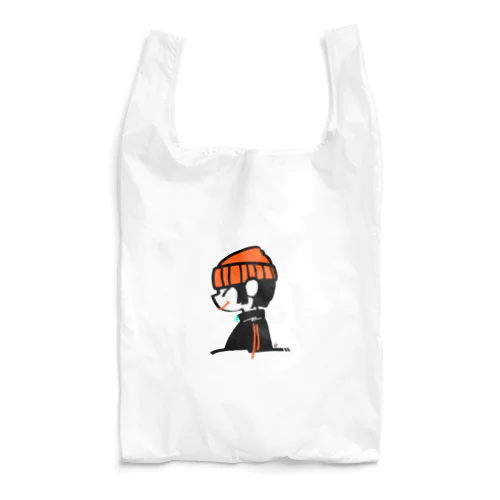ツリ目さん/オレンジニット帽 Reusable Bag