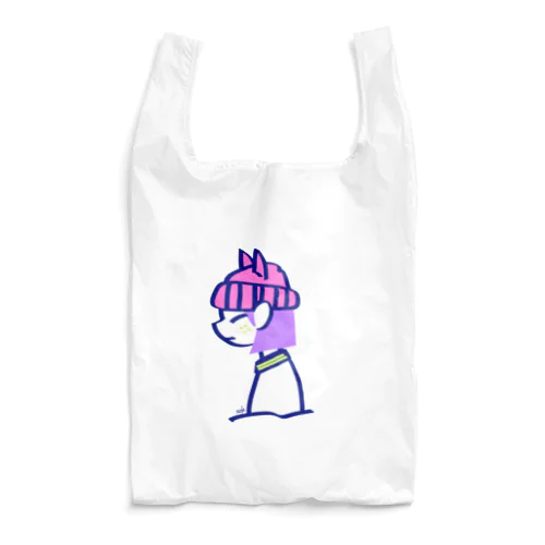ネコ耳さん/ピンクニット帽 Reusable Bag