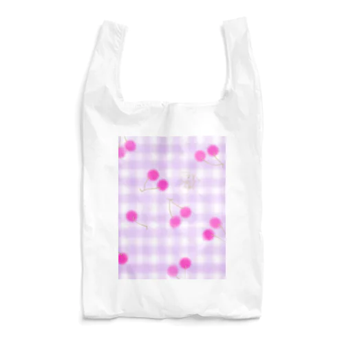 さくらんぼラベンダーギンガム Reusable Bag