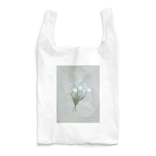 💐 mint green gray × white gray blue . Reusable Bag