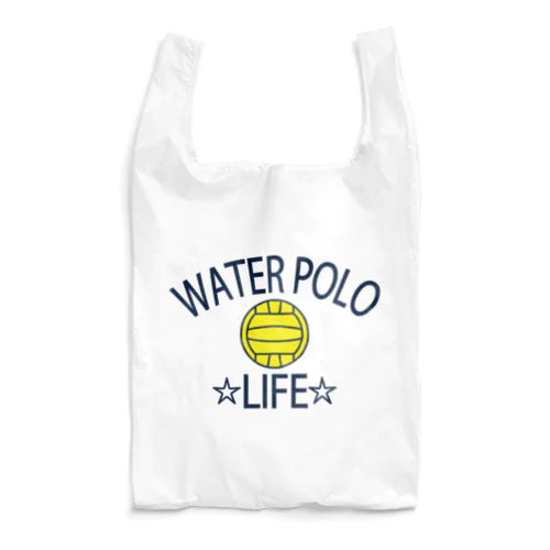 水球(すいきゅう)(water polo)・アイテム・デザイン・Tシャツ・チームT・かっこいい・かわいい・クラブT・球技・得点・ボール・選手・ポジション・部活・スポーツ・シンプル・チームワーク エコバッグ