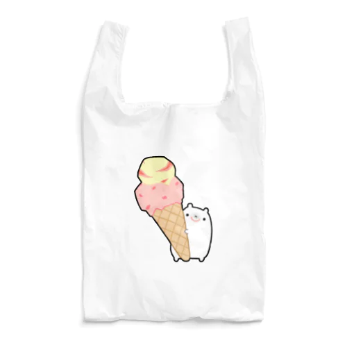 アイスクリームをゲットしてご満悦のくま Reusable Bag