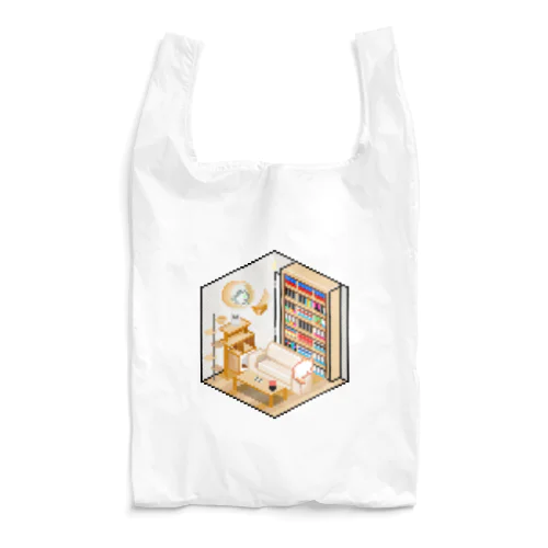 池崎さん家っぽいピクセルルームTシャツ【白】 Reusable Bag