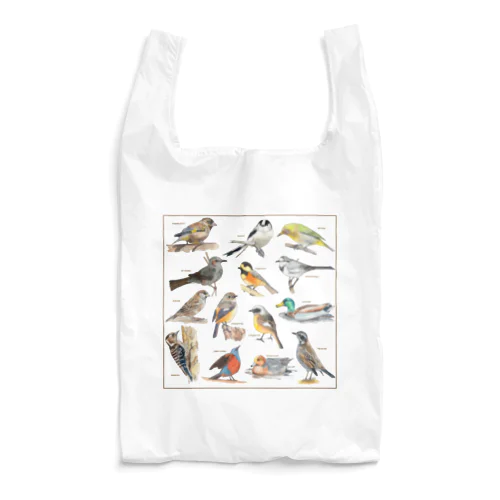 野鳥集合イラストB Reusable Bag