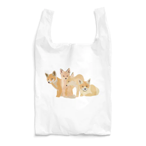 寄り添う　キツネたち Reusable Bag