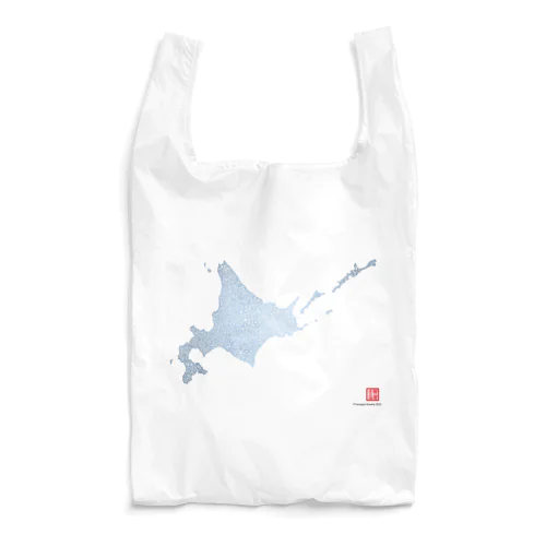 北海道_TextMap_青色グラデーション Reusable Bag