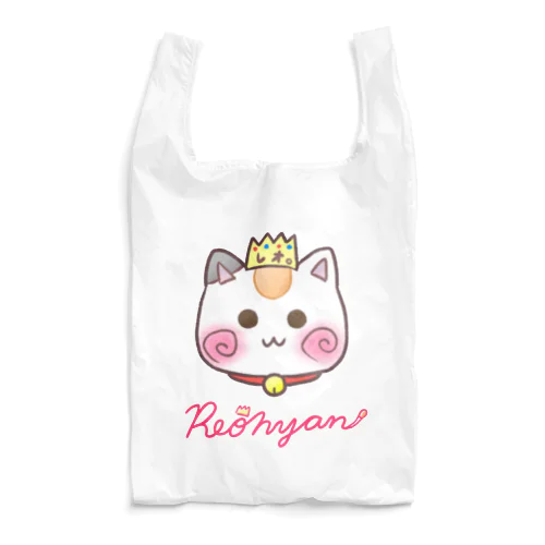 (ピンクロゴ)顔だけ☆れぉにゃん・エコバッグ Reusable Bag