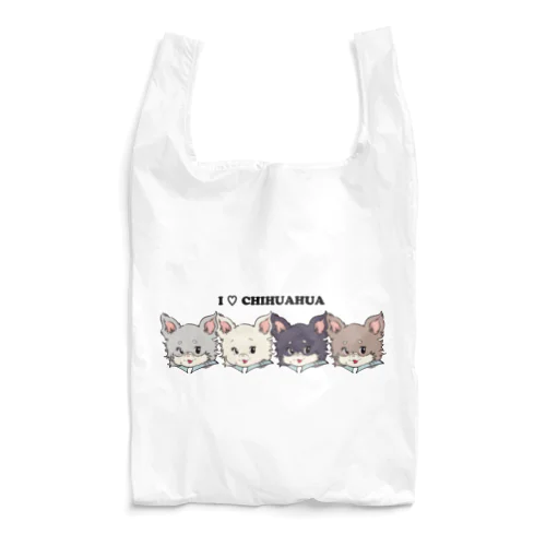 チワワ-多頭飼いカラー「I♡CHIHUAHUA」 Reusable Bag