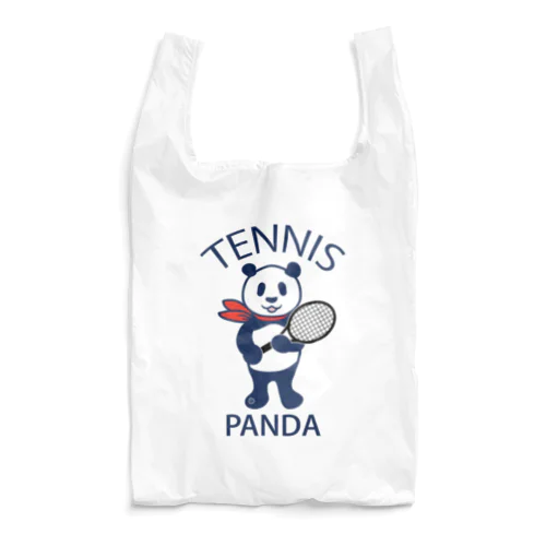 パンダ・テニス・全身・イラスト・ラケット・TENNIS・アイテム・デザイン・ガット・スポーツ・Tシャツ・サーブ・かっこいい・かわいい・選手・画像・ボール・王子・絵・オリジナル（C） エコバッグ