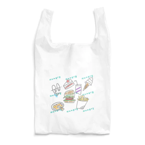 Hungry🍔🍕🍟🥤🍰‪🍦‬ Reusable Bag