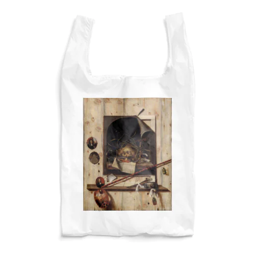 ヴァニタス画のあるアトリエの壁 / Trompe l'oeil with Studio Wall and Vanitas Still Life Reusable Bag